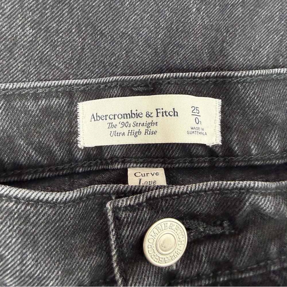 Abercrombie‎ & Fitch Curve Love 90s Ultra High Rise Straight Jeans 25 0 - Picture 3 of 7
